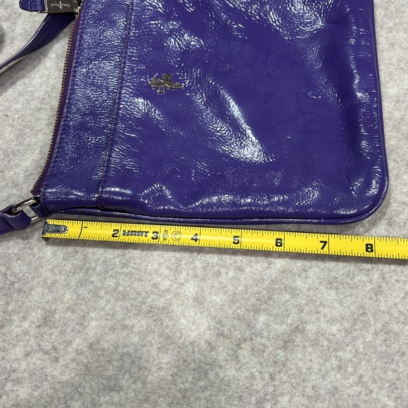 COLE HAAN Jitney II Ziptop Swingpack Crossbody Bag Purple Patent Leather - Picture 6 of 11